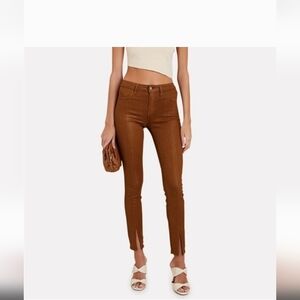 L'AGENCE Jyothi Split Ankle Pants Cognac Color Coated Size 23 NWOT